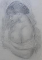 AUGUSTE RENOIR / LEZENDE VROUW / ZW-W LITHO / 56x44cm / 1953, Antiek en Kunst, Ophalen of Verzenden