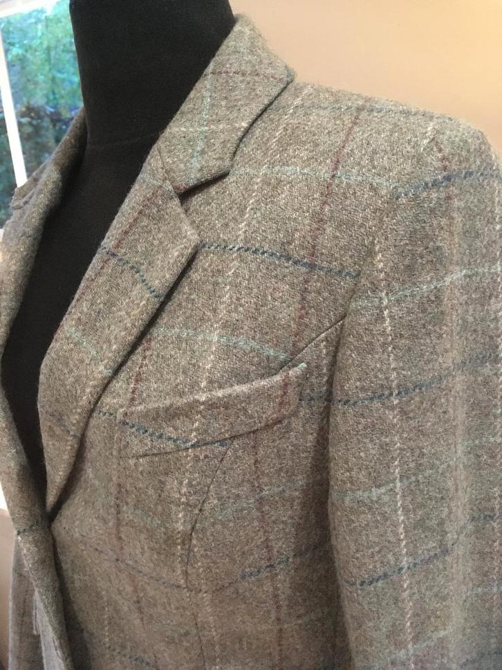 Scapa khaki/mintgroen geruite blazer model Sherwood - 38, Kleding | Dames, Jassen | Winter, Zo goed als nieuw, Maat 38/40 (M)