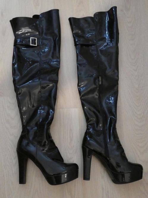 Laarzen Lak PVC Zwart Maat 41, Kleding | Dames, Schoenen, Gedragen, Hoge laarzen, Zwart, Ophalen of Verzenden