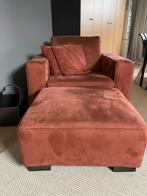 Eenzit met poef in alcantara  ( natuzzi), Huis en Inrichting, Ophalen, Eenpersoons, 75 tot 100 cm, Zo goed als nieuw