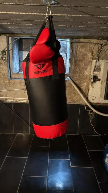 Bokszak met handschoenen beschikbaar voor biedingen
