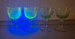 4 verres à uranium art nouveau anciens, Antiquités & Art, Enlèvement ou Envoi
