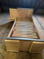 1 persoonsbed met lattoflex en nachttafel en schuif, Ophalen, Zo goed als nieuw, Grijs