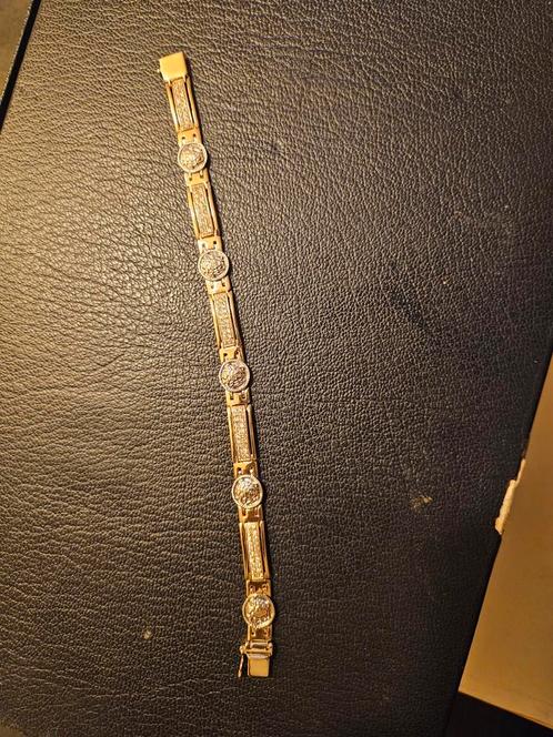 Gouden armband te koop met briljanten, Handtassen en Accessoires, Armbanden, Zo goed als nieuw, Goud, Goud, Ophalen