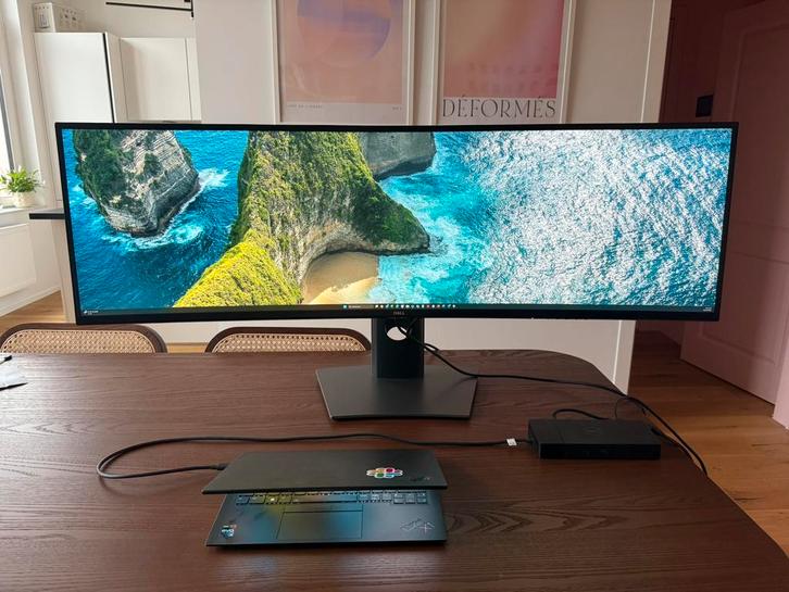 Dell 49 gebogen monitor, Computers en Software, Monitoren, Zo goed als nieuw, HDMI, LED, Quad HD (2K), 5 ms of meer, Ophalen