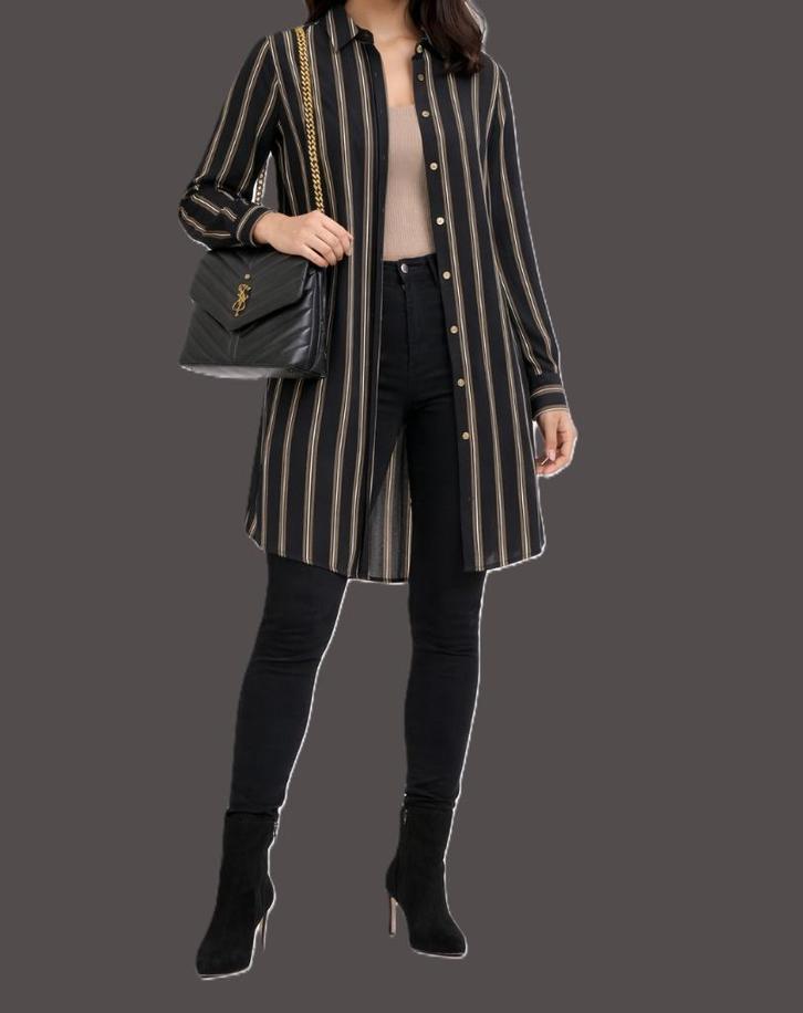 jurk/blouse-jurk van Patrizia Pepe maat 36/38, Kleding | Dames, Jurken, Zo goed als nieuw, Maat 36 (S), Zwart, Knielengte, Ophalen of Verzenden