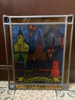 Glas in lood Denderleeuw glasraam, Antiek en Kunst, Ophalen of Verzenden