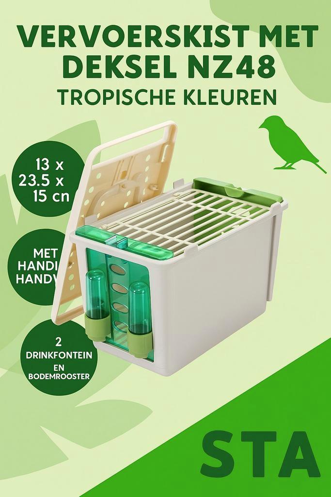 Vervoerskist met deksel (NZ84) 1 Vak "BLAUW" STA, Dieren en Toebehoren, Vogels | Toebehoren, Nieuw, Ophalen