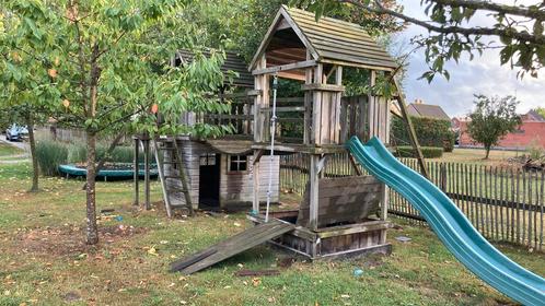 Speeltuin, Kinderen en Baby's, Speelgoed | Buiten | Speeltoestellen, Gebruikt, Glijbaan, Klimnet, Klimtouw, Klimwand, Loopbrug