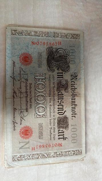 10 biljetten 1000 Mark 1910 beschikbaar voor biedingen