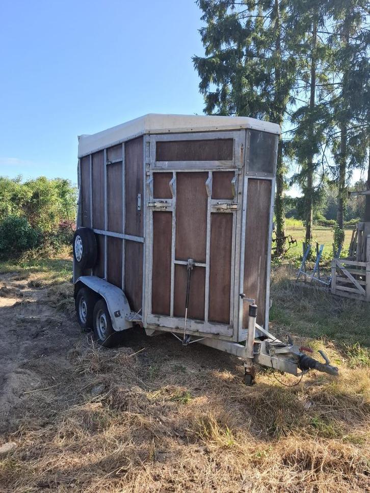 Paardentrailer te koop, Dieren en Toebehoren, Paarden en Pony's | Trailers en Aanhangwagens, Gebruikt, 2-paards trailer, Hout