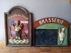2 brasserie borden in hout, Ophalen of Verzenden, Zo goed als nieuw, Reclamebord