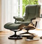 Stressles zetel leder,zacht groen, Ophalen, Gebruikt