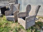 Gratis twee rieten tuinstoelen, Tuin en Terras, Ophalen, Gebruikt, Stoel