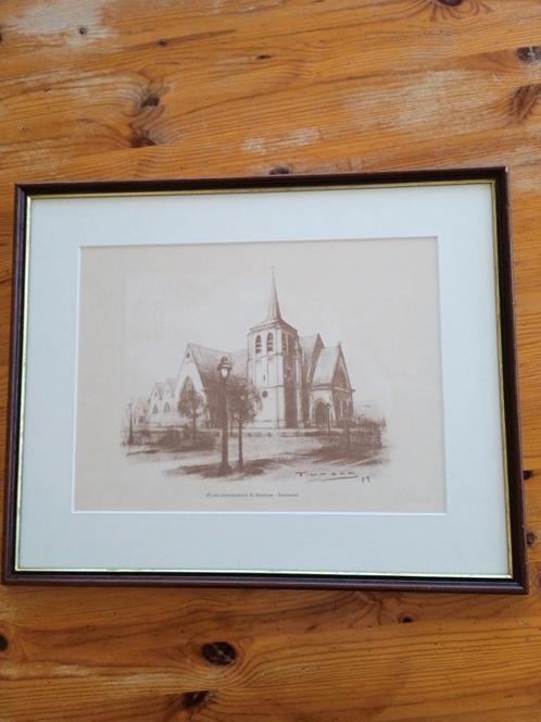 Originele Tekening Parochiekerk St . Martinus / Staf Timmers, Antiek en Kunst, Kunst | Tekeningen en Fotografie, Ophalen