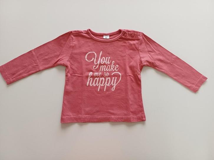 Donker roze lonsleeve T-shirt maat 80 Zeeman, Kinderen en Baby's, Babykleding | Maat 80, Gebruikt, Meisje, Shirtje of Longsleeve
