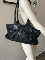 Olivier Strelli zwarte leren draagtas, Ophalen of Verzenden, Zo goed als nieuw, Zwart, Schoudertasje
