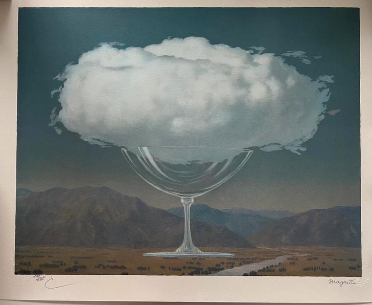 Gesigneerde lithografie Margritte 172/275  ‘gevoelige snaar’, Huis en Inrichting, Woonaccessoires | Lijsten, Zo goed als nieuw