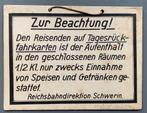 1931 Plakkaat Duitse Trein ZUR BEACHTUNG Deutsche Reichsbahn, Collections, Trains & Trams, Carte ou Gravure, Utilisé, Enlèvement ou Envoi