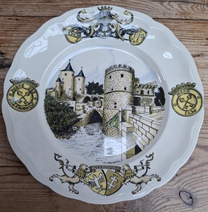 Frans verzamel bord Metz, Porte des Allemands, Luneville, Antiek en Kunst, Curiosa en Brocante, Ophalen of Verzenden