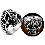 Vintage gothic skull ring in roestvrij staal, Handtassen en Accessoires, Ringen, Ophalen of Verzenden, Nieuw, IJzer of Staal, Dame of Heer