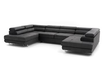 Moderne U-hoekzetel in velvet stof met slaapfunctie - NIEUW beschikbaar voor biedingen