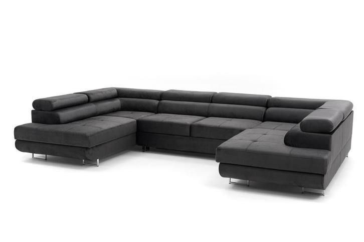 Moderne U-hoekzetel in velvet stof met slaapfunctie - NIEUW, Huis en Inrichting, Zetels | Complete zithoeken, Nieuw, Stof, Ophalen of Verzenden