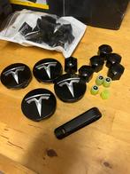 Kit caches jantes & écrous Tesla – Noir, Enlèvement ou Envoi, Utilisé, Autres marques automobiles