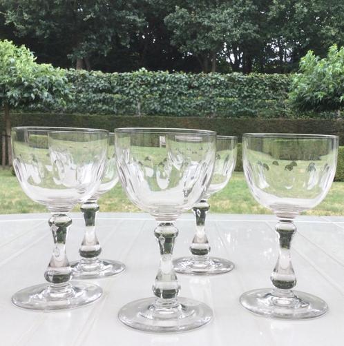 Set van 5 Kristallen Glazen 19de eeuw   5€/set, Antiek en Kunst, Antiek | Glaswerk en Kristal, Ophalen