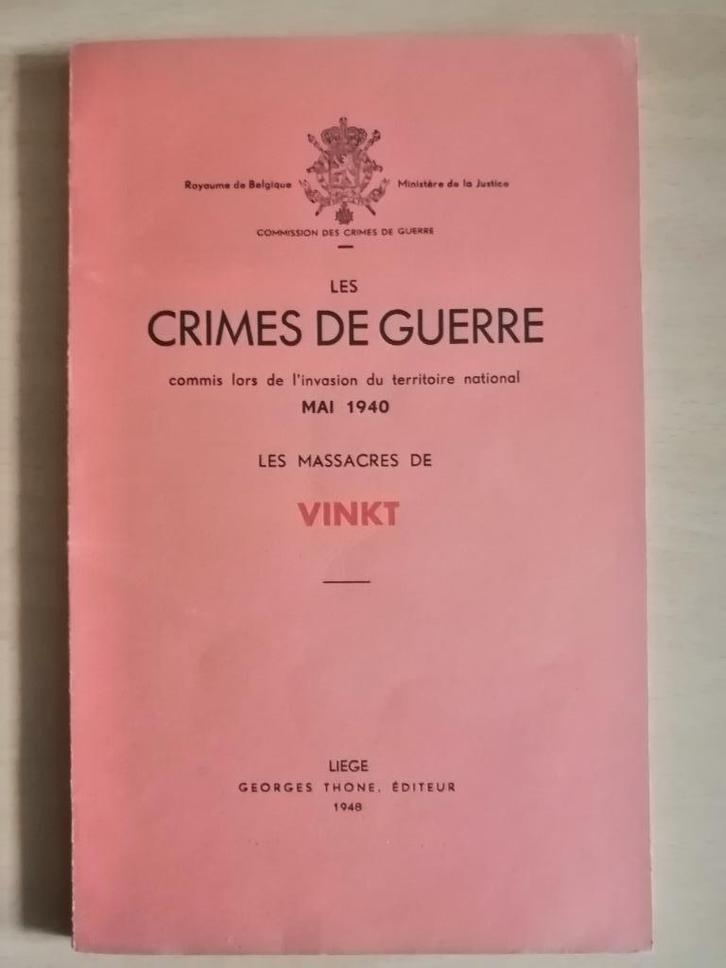 Les crimes de guerre Belgique 40-45 – Massacres Vinkt EO1948, Boeken, Oorlog en Militair, Ophalen of Verzenden