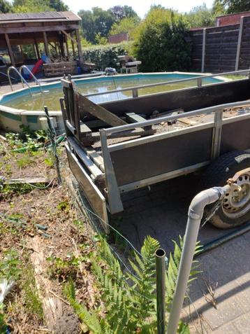 aanhangwagen dubbelasser, Auto diversen, Aanhangers en Bagagewagens, Ophalen, Gebruikt