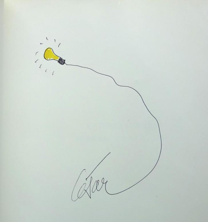 César - 1990 - originele tekening, in een catalogus, met opd, Boeken, Kunst en Cultuur | Beeldend, Zo goed als nieuw, Schilder- en Tekenkunst