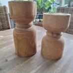 Mooie houten kandelaars, Ophalen, Bruin, Zo goed als nieuw, Kandelaar