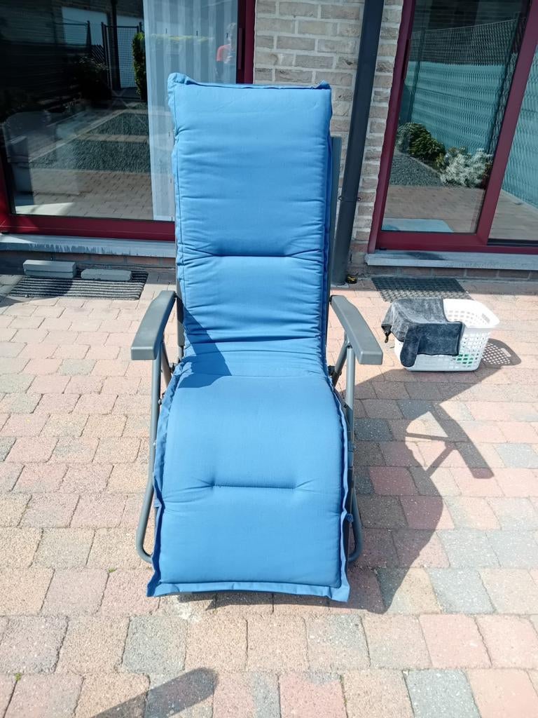 Tuinstoel verschillende standen lig positie in goede staat k, Jardin & Terrasse, Chaises longues, Enlèvement, Neuf, Synthétique