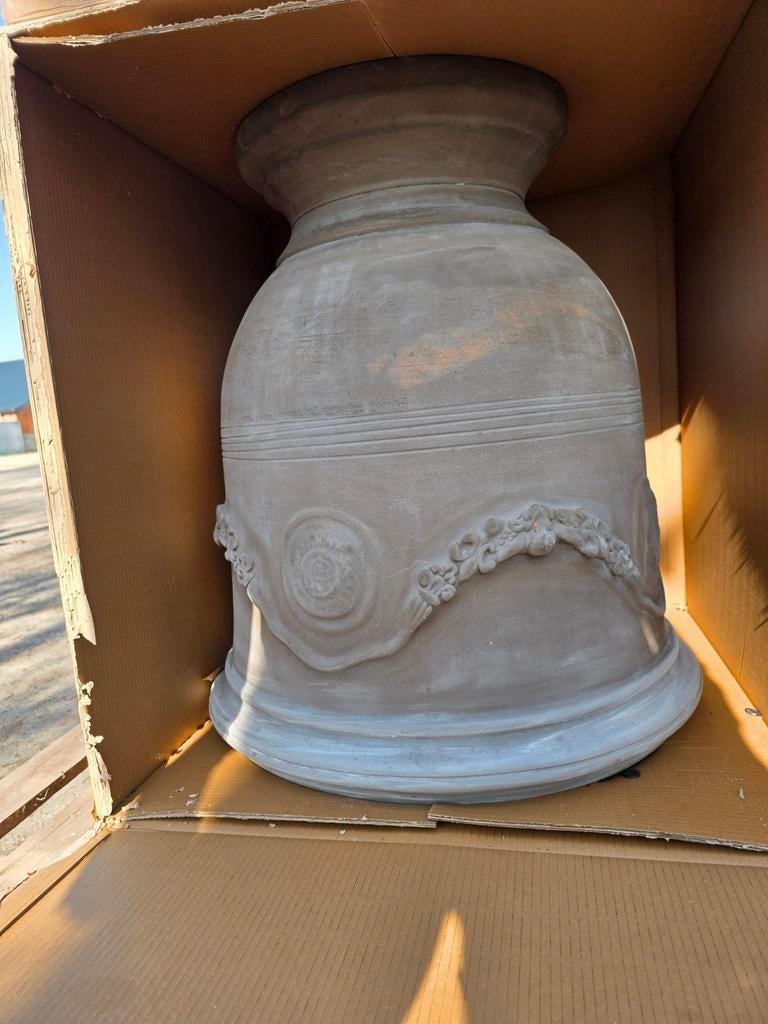 Anduze pot Beige/Noir, Tuin en Terras, Bloempotten, Ophalen, Binnen