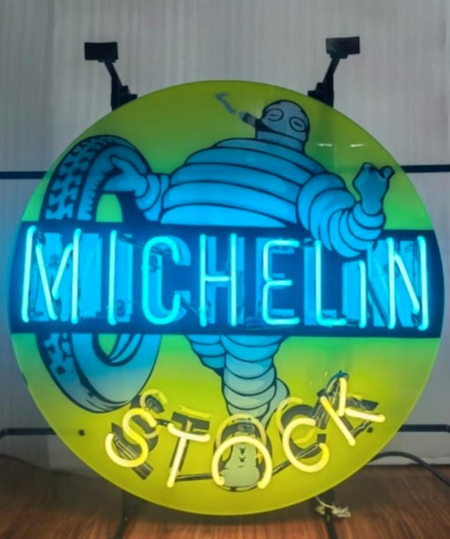 Michelin stock neon en veel andere USA decoratie neons, Collections, Marques & Objets publicitaires, Neuf, Table lumineuse ou lampe (néon)