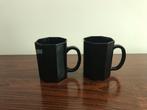 Arcoroc Set 2 zwarte achthoek mokken ( 10 cm h ), Enlèvement ou Envoi, Comme neuf