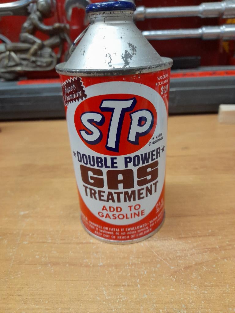 ancien bidon huile plein scellé stp gas treatment gasoline, Envoi, Utilisé, Autres types