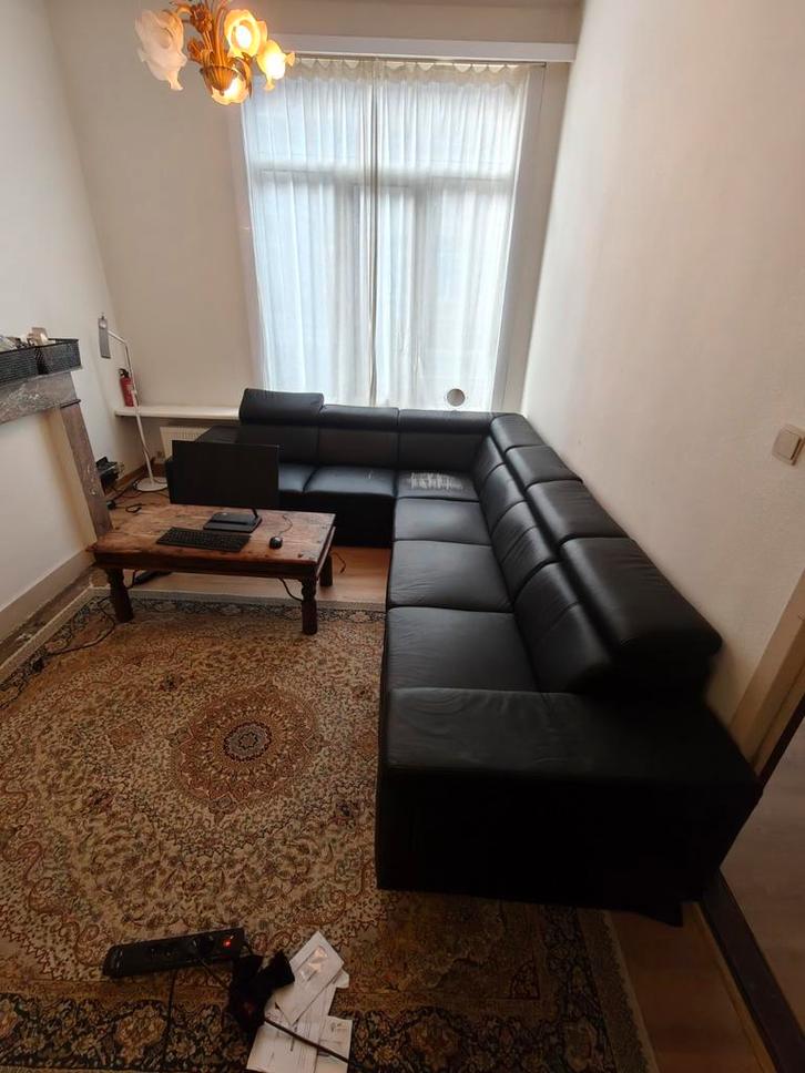 Grand siège en L noir — modulable (1, 2 et 3 places), Maison & Meubles, Canapés | Coins salons complets, Enlèvement