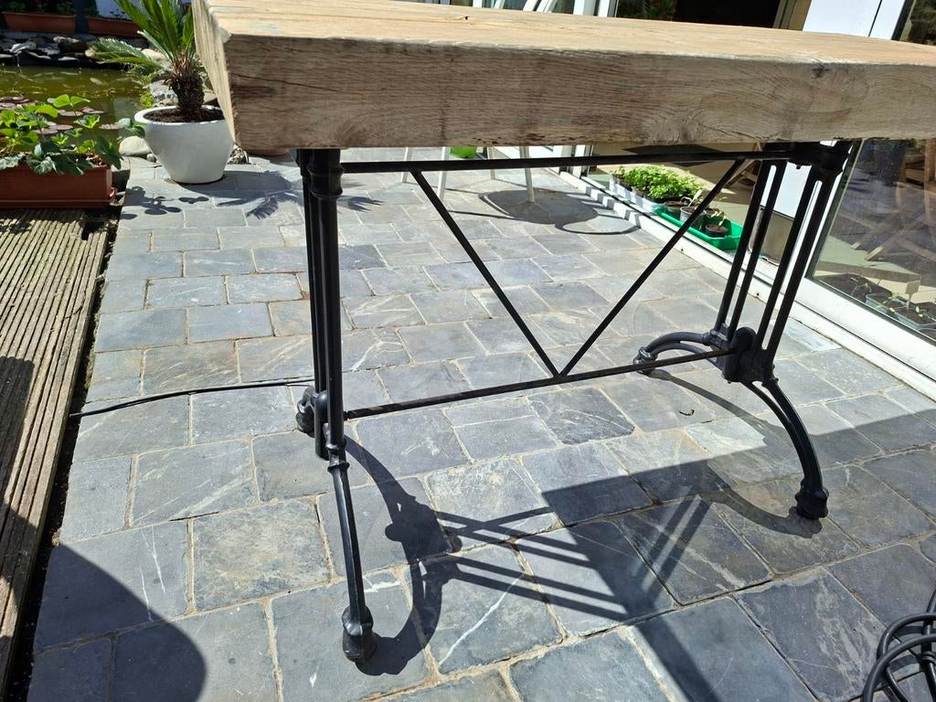 Rustieke terrastafel, Ophalen, Gebruikt, Rechthoekig, Metaal