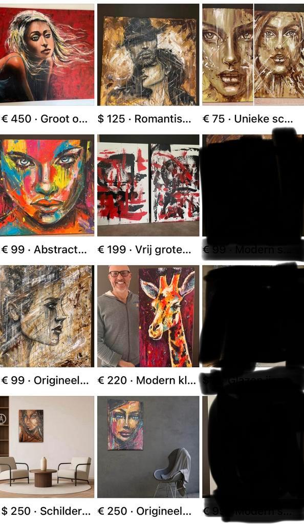 Moderne en abstracte schilderijen Mk Art, Antiek en Kunst, Kunst | Schilderijen | Abstract, Ophalen of Verzenden