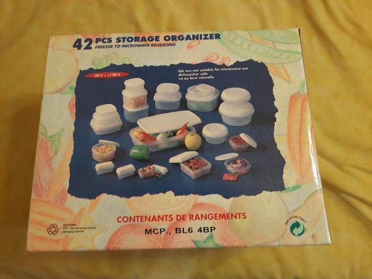 42 delig nieuw set alle maten potjes voor microgolf/vriezer, Maison & Meubles, Cuisine| Tupperware, Neuf, Enlèvement ou Envoi