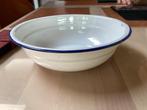 Witte emaille kom met blauwe rand, Antiek en Kunst, Ophalen