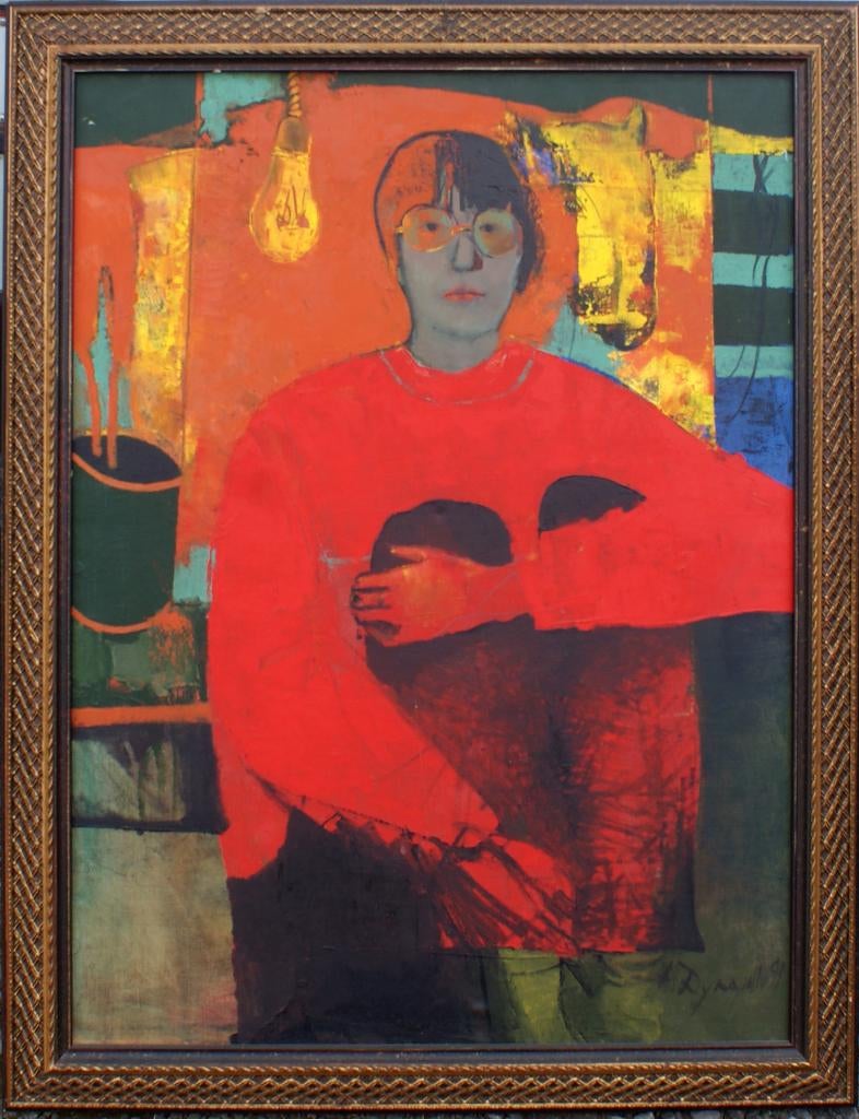 Alexandra Dugarova (RU): Zelfportret 1990 (O/D, 70 x 95 cm), Antiek en Kunst, Ophalen of Verzenden