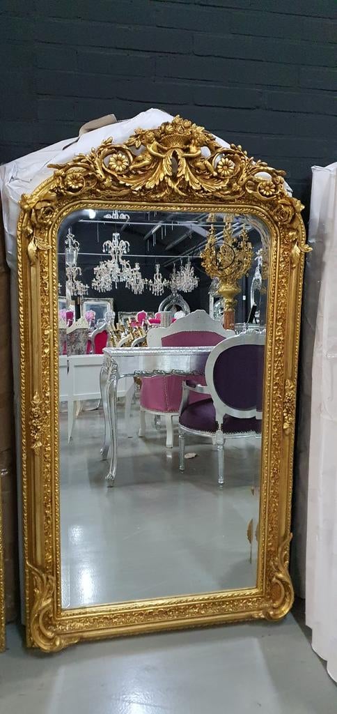 Barok Spiegel met engelen en bloemen., Ophalen