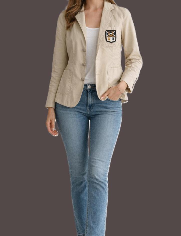 Blazer en coton Scapa taille XS, Vêtements | Femmes, Vestes & Costumes, Porté, Manteau, Taille 34 (XS) ou plus petite, Beige, Enlèvement ou Envoi
