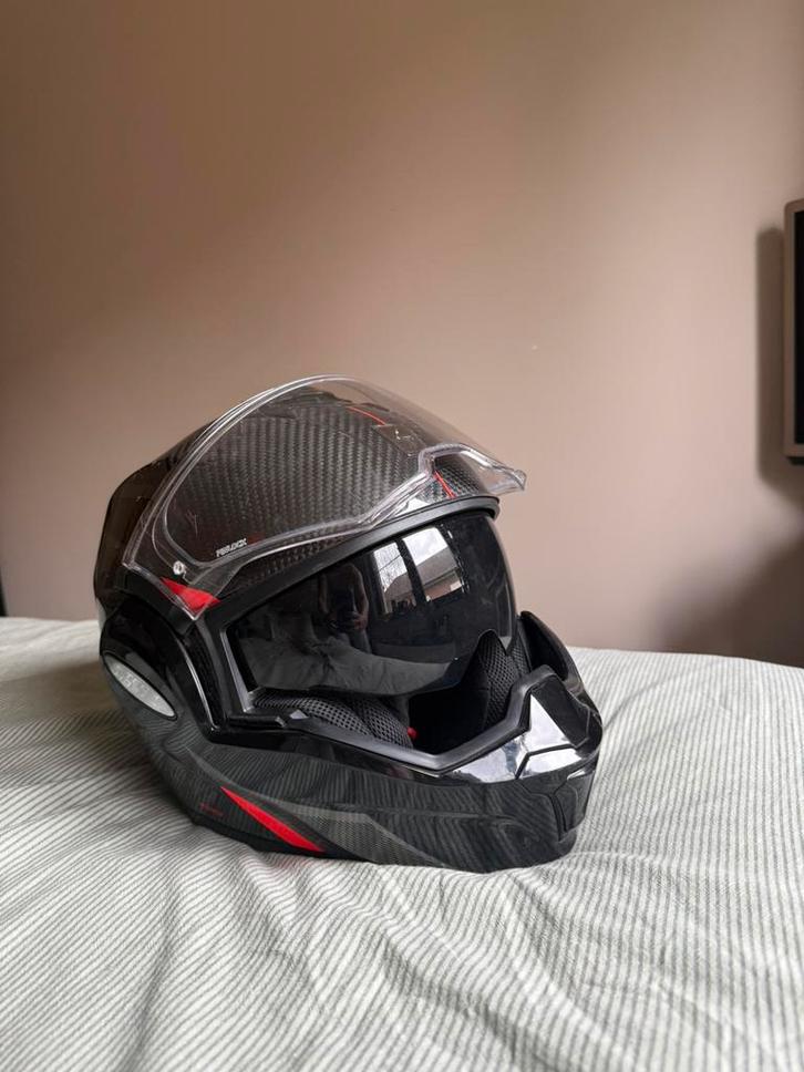 Motorhelm scorpion carbon, Motoren, Kleding | Motorhelmen, Dames, Heren, Systeemhelm, M, Overige merken, Tweedehands, Ophalen of Verzenden