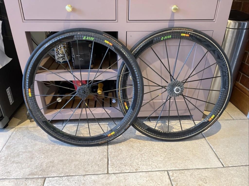 Mavic Cosmic Ultimate Carbon Tubular Wielset, Fietsen en Brommers, Fietsonderdelen, Gebruikt, Carbon, Ophalen of Verzenden