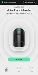 Détecteur de mouvement Ajax MotionProtect, Bricolage & Construction, Sans fil, Mouvement, Enlèvement ou Envoi, Détecteur, Capteur ou Alarme