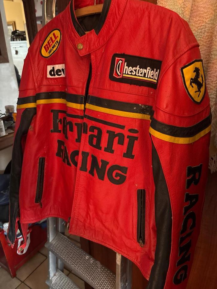 Vintage Racing FERRARI Chesterfield BELL Jas - Leer XXL -m, Motoren, Kleding | Motorkleding, Broek | leer, Ophalen of Verzenden